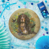 Picardie Spaniel , Jagdsaison Pappteller (Party)