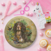 Picardie Spaniel , Jagdsaison Pappteller (Party)