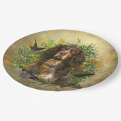 Picardie Spaniel , Jagdsaison Pappteller (Schrägansicht)