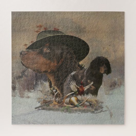 Picardie Spaniel , Jagdsaison Puzzle (Vertikal)