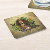 Picardie Spaniel , Jagdsaison Rechteckiger Pappuntersetzer (angewinkelt)