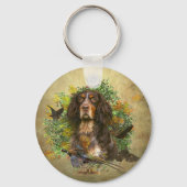 Picardie Spaniel , Jagdsaison Schlüsselanhänger (Vorderseite)
