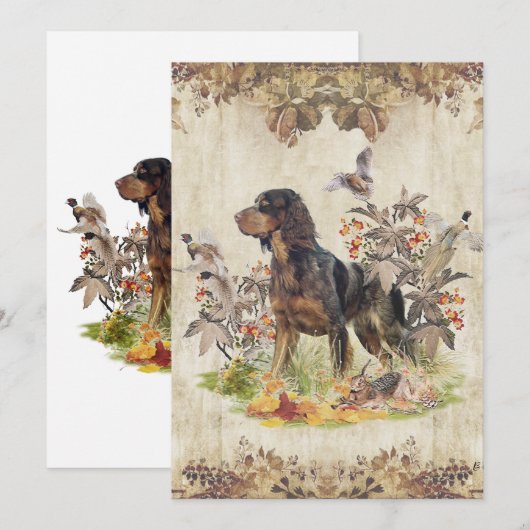 Picardie Spaniel, Vogeljagd Einladung (Vorne/Hinten)