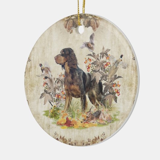 Picardie Spaniel, Vogeljagd Keramik Ornament (Links)
