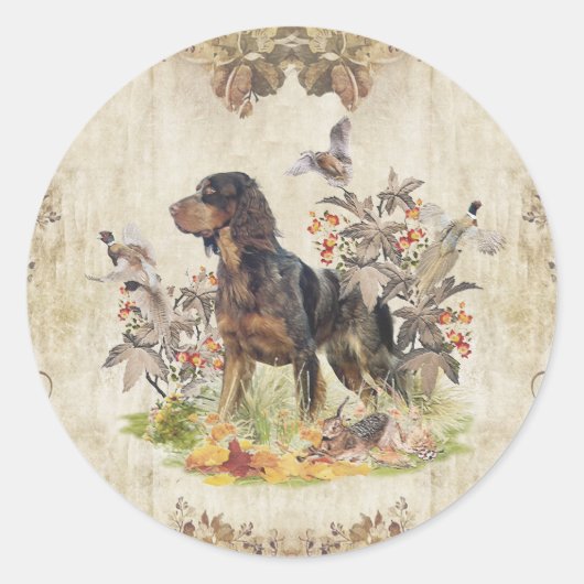 Picardie Spaniel, Vogeljagd Runder Aufkleber (Vorderseite)