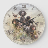 Picardy Spaniel Große Wanduhr (Vorderseite)