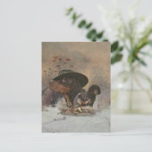 Picardy Spaniel , Jägersaison Postcard Postkarte (Stehend Vorderseite)
