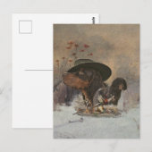 Picardy Spaniel , Jägersaison Postcard Postkarte (Vorne/Hinten)