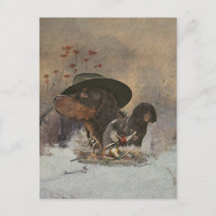 Picardy Spaniel , Jägersaison Postcard Postkarte