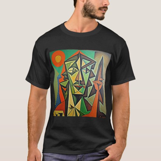 Picasso abstrakter Kunstmann Design T-Shirt (Vorderseite)