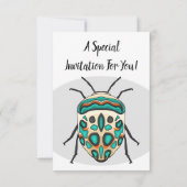 Picasso Bug Cartoon Illustration Einladung (Rückseite)