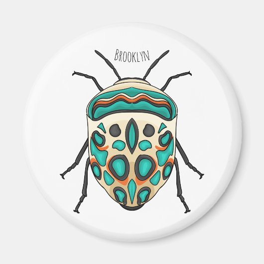 Picasso Bug Cartoon Illustration Magnet (Vorne)