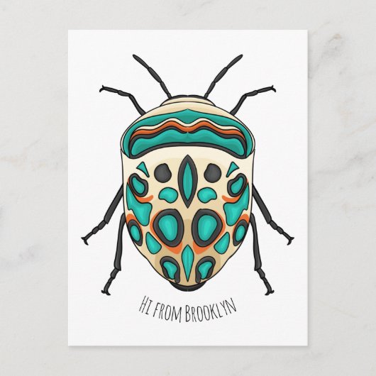 Picasso bug cartoon illustration  postkarte (Vorderseite)