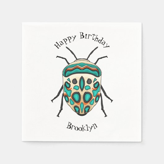 Picasso Bug Cartoon Illustration Serviette (Vorderseite)