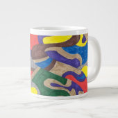 "Picasso Cat" Abstrakte Kunst Jumbo-Tasse (Vorderseite Rechts)