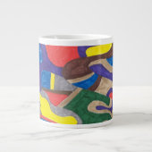 "Picasso Cat" Abstrakte Kunst Jumbo-Tasse (Vorderseite)
