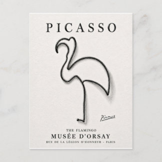 Picasso Flamingo Druck | Minimalistische Flamingo Feiertagspostkarte