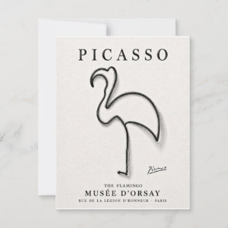 Picasso Flamingo Druck | Minimalistische Flamingo Mitteilungskarte
