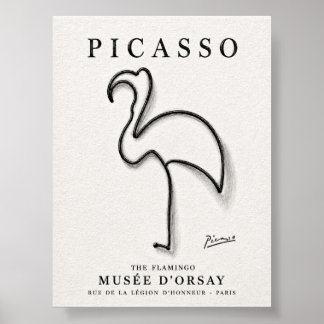 Picasso Flamingo Druck | Minimalistische Flamingo Poster