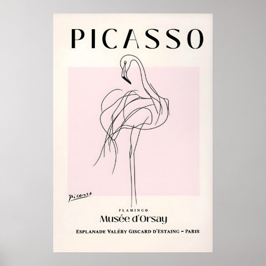 Picasso Flamingo Kunstprint Mittelaltermoderne Vog Poster (Vorne)