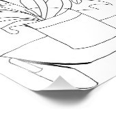 Picasso Inspirierte Tabletop-Blume drucken Fotodruck (Ecke)