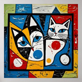 Picasso, Katze, Familie, Kitzch, Kunst, Whiskers, Poster
