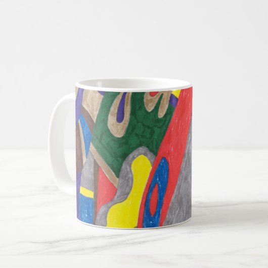 "Picasso-Katzen-" abstrakte Kunst-Tasse Kaffeetasse (Vorderseite Links)