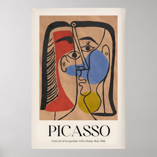 Picasso-Porträt Jacqueline Glänzendes Haar962 Poster (Vorne)