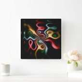 Picasso Rose Quadratische Wanduhr (Zuhause)