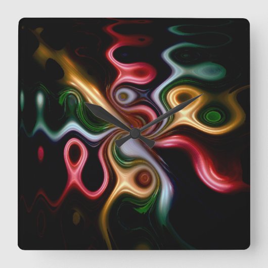 Picasso Rose Quadratische Wanduhr (Vorderseite)