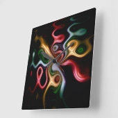 Picasso Rose Quadratische Wanduhr (Winkel)