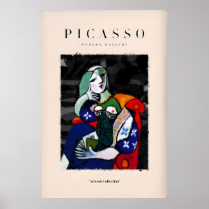 Picasso Sitzende Frau Lesend Abstrakt Figur Kunst Poster