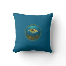 Picasso Trigger Fish Ozean Blau Kissen