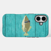 Picasso Trigger Fish Türkis Holz iPhone 16 Hülle (Rückseite (Horizontal))