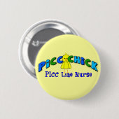 PICC Küken "PICC LINIE KRANKENSCHWESTER" BLAUER Button (Vorne & Hinten)