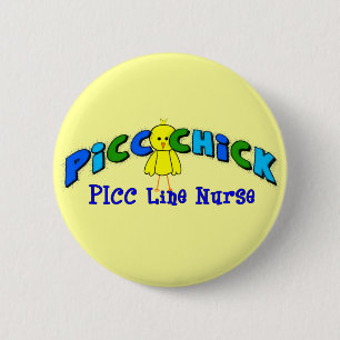 PICC Küken "PICC LINIE KRANKENSCHWESTER" BLAUER Button