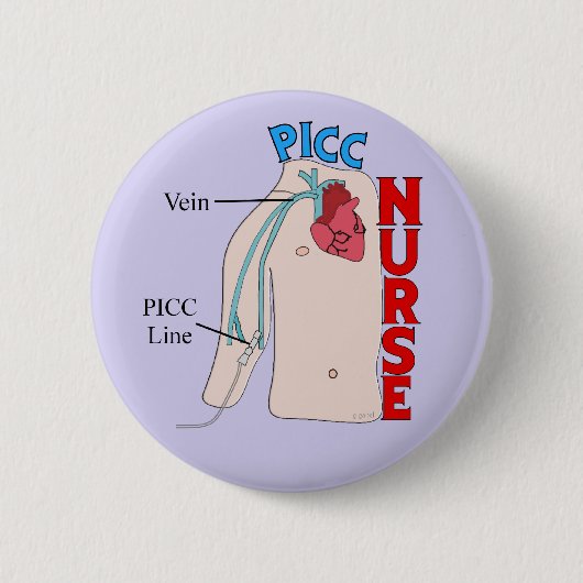 PICC Line Krankenversicherung anatomisches Design  Button (Vorderseite)