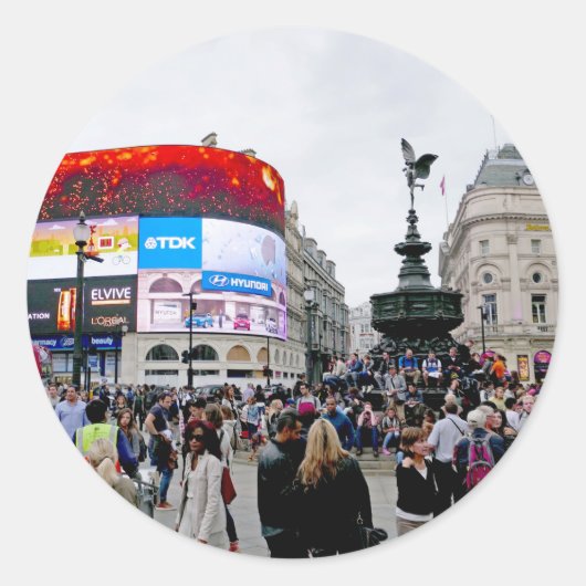 Piccadilly Circus - Berufliches Foto Runder Aufkleber (Vorderseite)