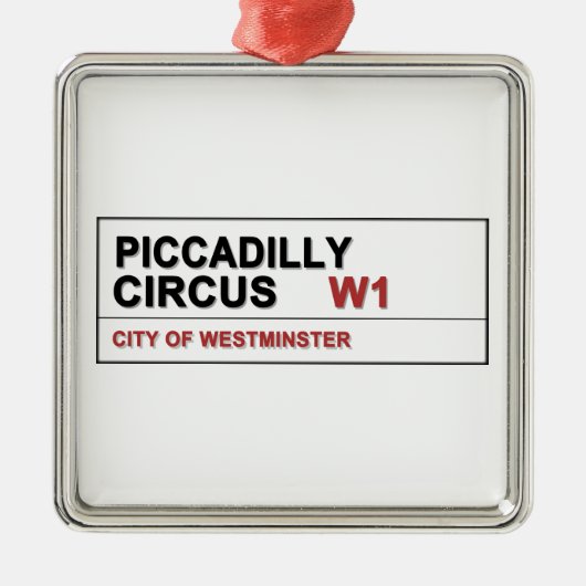 Piccadilly Circus London Silbernes Ornament (Vorne)