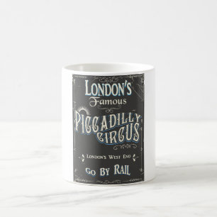 Piccadilly Circus London Vintage-Plakat Kaffeetasse