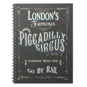 Piccadilly Circus London Vintage-Plakat Notizblock