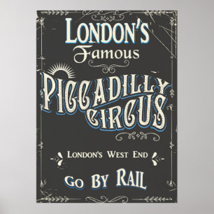 Piccadilly Circus London Vintage-Plakat Poster