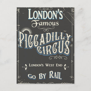 Piccadilly Circus London Vintage-Plakat Postkarte