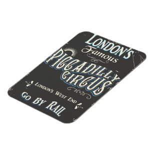 Piccadilly Circus London Vintage Poster Magnet