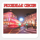 Piccadilly Circus Square Sticker White Background (Vorderseite)