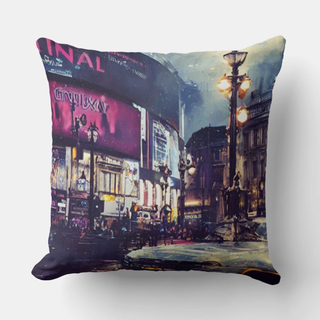 Piccadilly Circus Throw Kissen (Vorderseite)