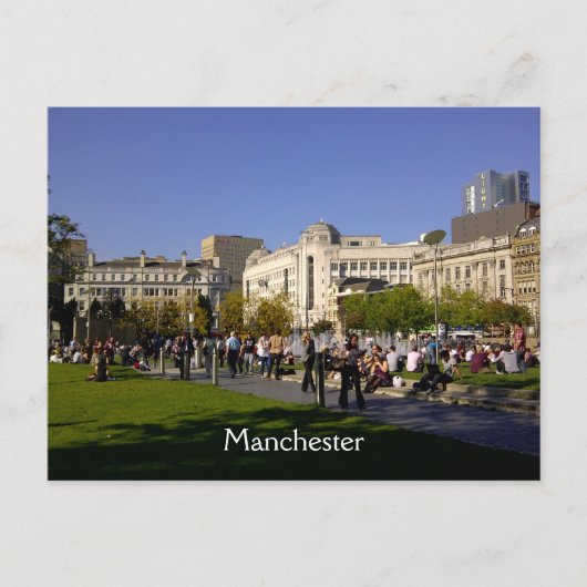 Piccadilly Gardens, Manchester Postkarte (Vorderseite)