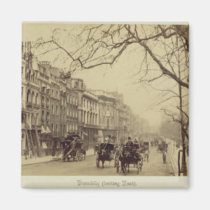 Piccadilly, Richtung Osten, (sepia Foto) Magnet