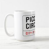 Piccadilly Zirkus-Straßenschild Kaffeetasse (Links)