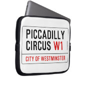 Piccadilly Zirkus-Straßenschild Laptopschutzhülle (Vorne Rechts)